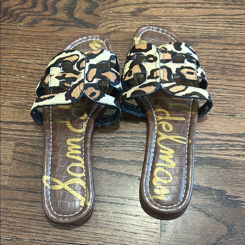 Sam Edelman Brown and Black Sandals with Bow Detail